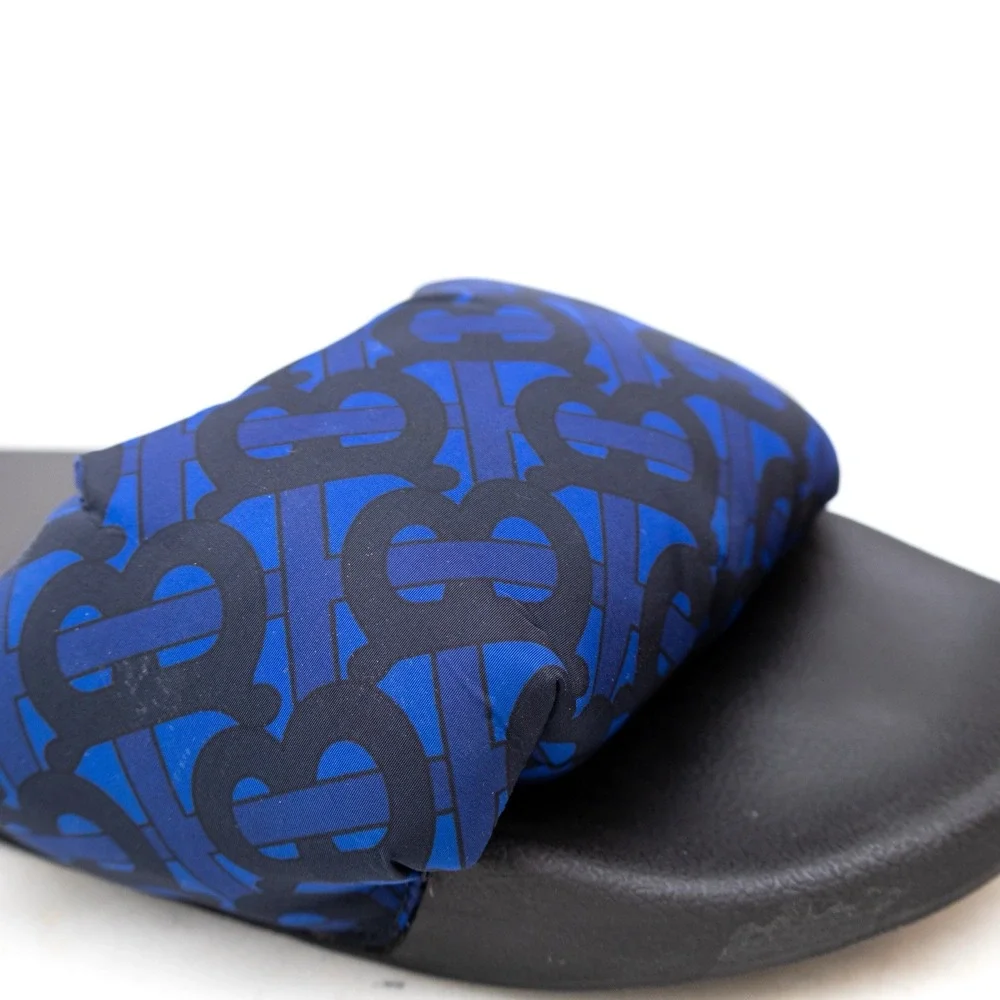 BURBERRY MEN'S FURLEY PUFF ROYAL BLUE BEACH POOL‎ SLIDE SANDALS SHOES US:9